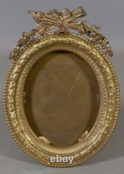 Cadre Photo Ou à Miniature De Style Louis XVI En Bronze Doré, époque XIX ème