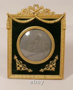 Cadre Photo Ou à Miniature En Laiton Doré De Style Louis XVI, époque XIX ème