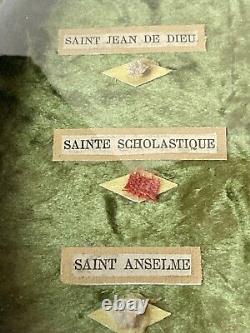 Cadre Reliquaire aux Nombreuses Reliques Saints Dévotion Religion Époque XIX ème
