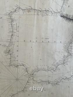 Carte marine ancienne Époque Début XIX em De la Méditerranée 1821