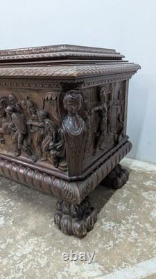Cassone italien renaissance époque XIX ème