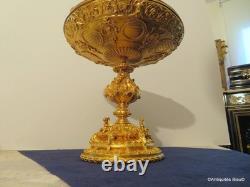 Centre de Table Coupe en Bronze doré XIXéme 24cm Haut époque Napoléon III
