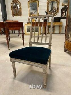 Chaise basse peinte époque Louis XVI