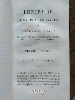 Chateaubriand Itinéraire de Paris à Jérusalem 1811 EO Reliure d'époque