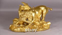 Chien Et Canard, Sculpture Bronze Animalier, époque Fin XIX ème