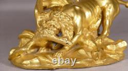 Chien Et Canard, Sculpture Bronze Animalier, époque Fin XIX ème