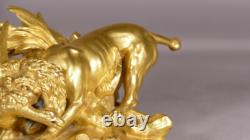 Chien Et Canard, Sculpture Bronze Animalier, époque Fin XIX ème