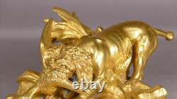 Chien Et Canard, Sculpture Bronze Animalier, époque Fin XIX ème