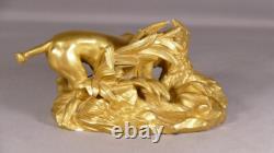 Chien Et Canard, Sculpture Bronze Animalier, époque Fin XIX ème