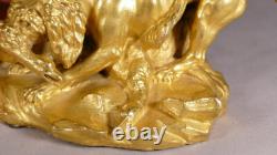 Chien Et Canard, Sculpture Bronze Animalier, époque Fin XIX ème