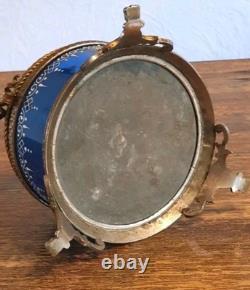 Coffret Boîte à Bijoux Verre Bleu Émaillée Et Bronze Epoque Napoléon III XIXème