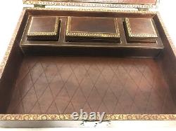 Coffret de correspondance en cuir Napoléon III époque XIXème siècle