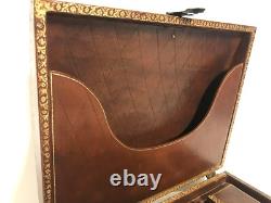 Coffret de correspondance en cuir Napoléon III époque XIXème siècle