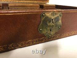 Coffret de correspondance en cuir Napoléon III époque XIXème siècle
