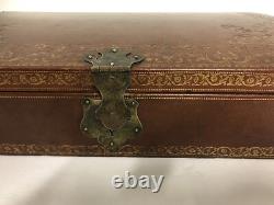 Coffret de correspondance en cuir Napoléon III époque XIXème siècle