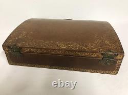 Coffret de correspondance en cuir Napoléon III époque XIXème siècle