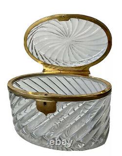 Coffret en Cristal & Bronze Doré Baccarat Saint Louis Époque XIX ème Antique Box