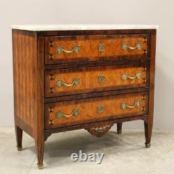 Commode d'époque Louis XVI en marqueterie 18ème siècle