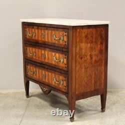 Commode d'époque Louis XVI en marqueterie 18ème siècle