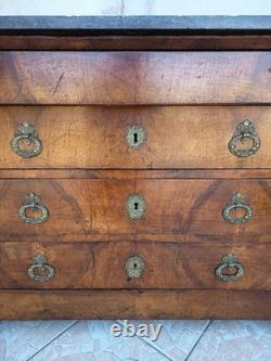 Commode époque Empire en ronce de noyer