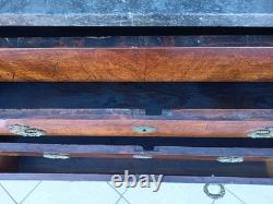 Commode époque Empire en ronce de noyer
