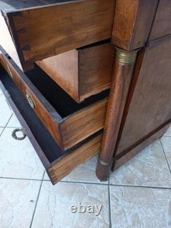 Commode époque Empire en ronce de noyer