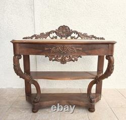 Console époque Napoléon III en noyer