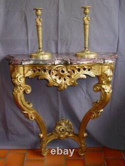 Console style Louis XV bois doré époque Napoléon III second Empire XIXéme