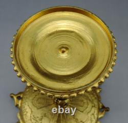 Coupe sur piédouche en bronze doré ciselé feuillages et fruits époque XIXème