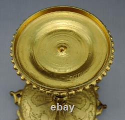 Coupe sur piédouche en bronze doré ciselé feuillages et fruits époque XIXème