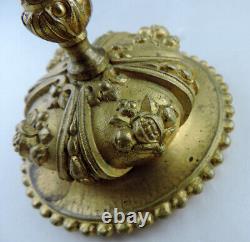 Coupe sur piédouche en bronze doré ciselé feuillages et fruits époque XIXème