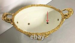 Coupe surtout de table en porcelaine et bronze doré époque XIXème siècle