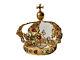 Couronne De Saint Vierge Église Laiton Doré & Strass Époque Xixème Antique Crown