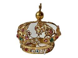 Couronne de Saint Vierge Église Laiton Doré & Strass Époque XIXème Antique Crown
