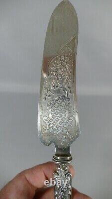 Couteau à Gâteau, Argent Massif Et Métal Gravé, époque XIX ème