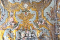 Cuir gaufré doré dit de Cordoue fleurs époque régence 18ème gilt leather 18th