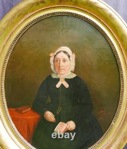 Darjou Portrait de Femme Epoque Second Empire Huile/Toile du XIXème siècle Signé