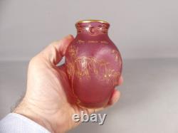 Daum Nancy, Vase Coeur De Marie En Verre mon Coeur Avez époque fin XIX ème