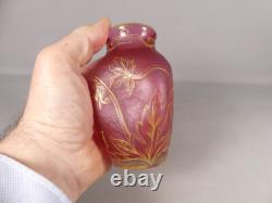 Daum Nancy, Vase Coeur De Marie En Verre mon Coeur Avez époque fin XIX ème