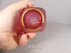 Daum Nancy, Vase Coeur De Marie En Verre mon Coeur Avez époque fin XIX ème