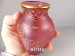 Daum Nancy, Vase Coeur De Marie En Verre mon Coeur Avez époque fin XIX ème