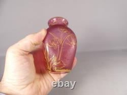 Daum Nancy, Vase Coeur De Marie En Verre mon Coeur Avez époque fin XIX ème