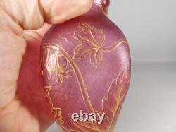 Daum Nancy, Vase Coeur De Marie En Verre mon Coeur Avez époque fin XIX ème