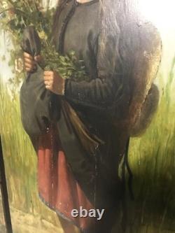 Deux tableaux huiles sur panneaux enfant miséreux époque XIXème siècle