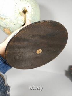 Diam 33 cm, grande mappemonde ancienne J Forest au 1/40000000, époque fin XIX èm