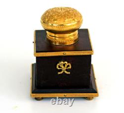 ENCRIER EMPIRE Bois et Bronze Doré Epoque Napoléon III XIXème Siècle