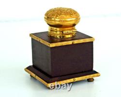 ENCRIER EMPIRE Bois et Bronze Doré Epoque Napoléon III XIXème Siècle
