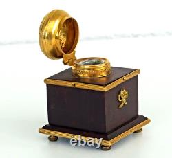 ENCRIER EMPIRE Bois et Bronze Doré Epoque Napoléon III XIXème Siècle