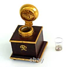 ENCRIER EMPIRE Bois et Bronze Doré Epoque Napoléon III XIXème Siècle