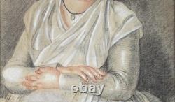 École Française du XVIII? Siècle, d'époque Louis XVI. Portrait de jeune fille